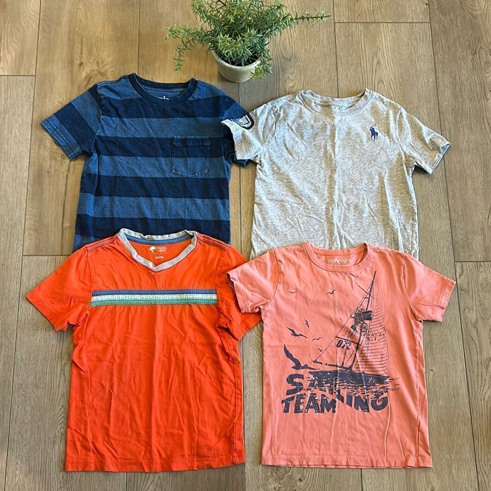 ((4 PIECE)) BOYS PREMIUM TEE BUNDLE POLO CREWCUTS TUCKER AND TATE JOHNNIE B SZ 7